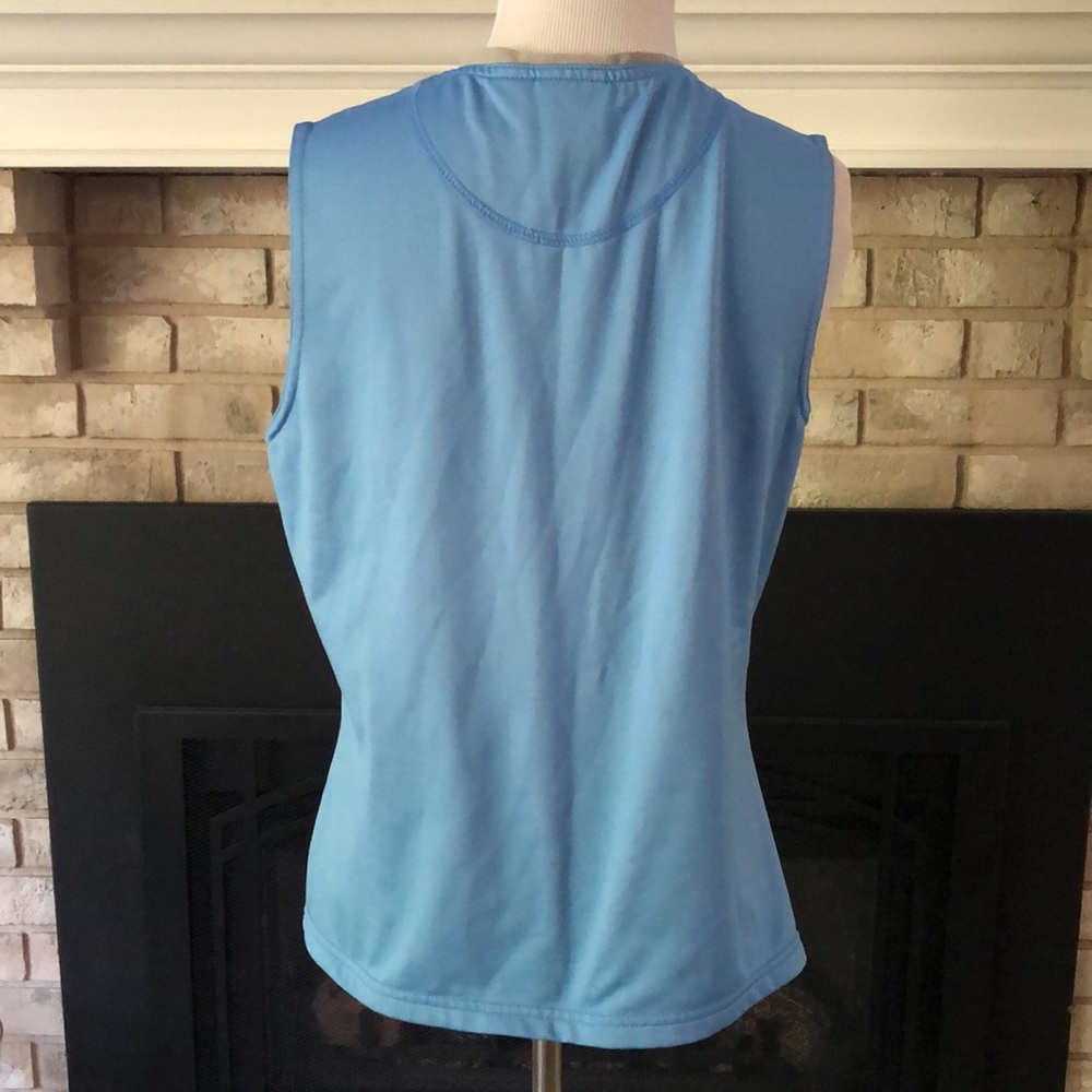 L.L. Bean Blue Sleeveless Zip Neck Tank size Medium - Picture 5 of 11